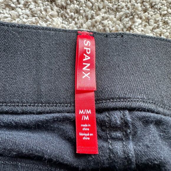 SPANX black denim skinny pants jeans size M - Picture 6 of 11